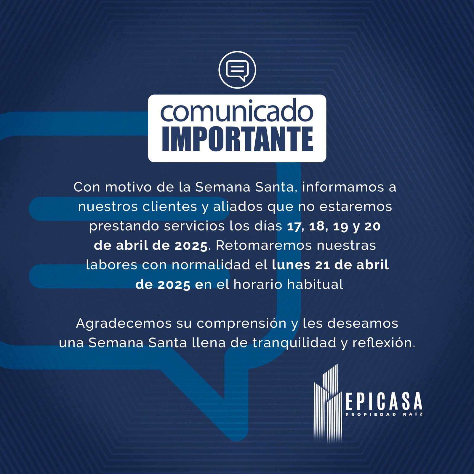 Comunicado Semana Santa